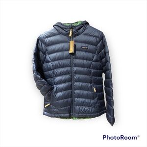 NWT Girls Reversible Down Sweater Hoody Hoodie in Current Blue (multiple sizes)